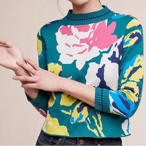 Anthropologie HWR | Floral Crop Sweater
